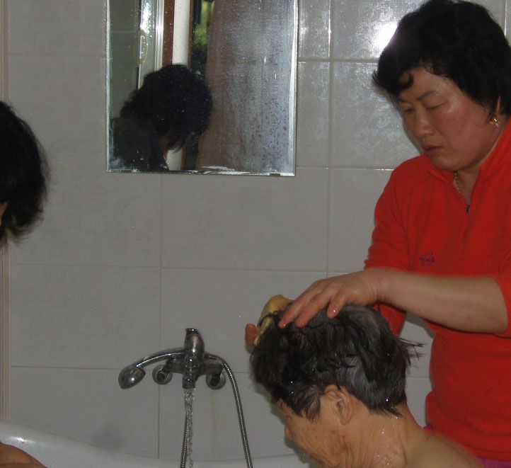 어르신들 목욕시간